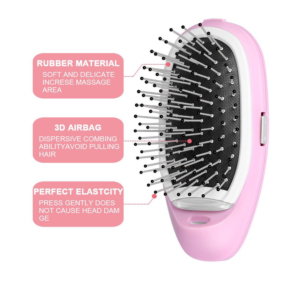 Portable Ionic Hairbrush Electric Negative Ions Hair Comb Anti Static MassageComb US Fast Shipping Styling Tool for Dropshipping