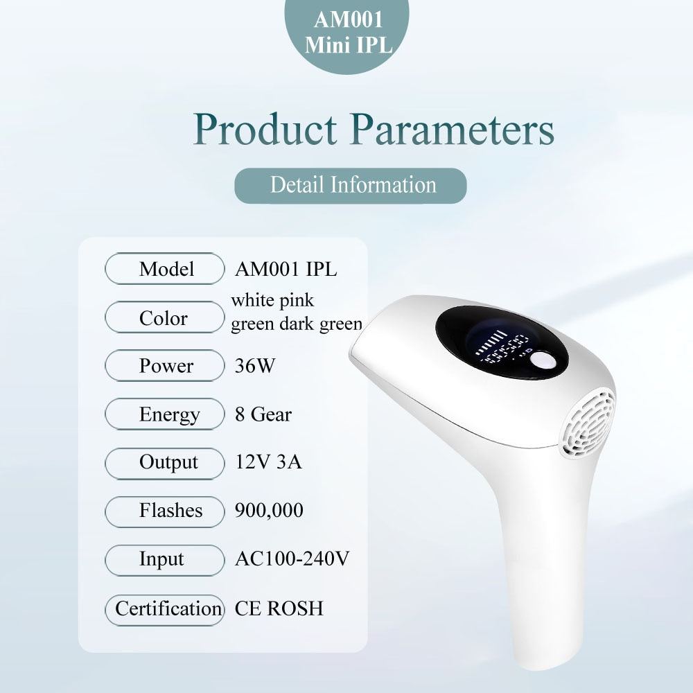 Kyliebeauty 900000 flash permanent IPL Laser Depilator LCD laser hair removal Photoepilator women painless hair remover