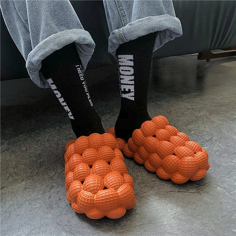 Women Man Soft Bubble Slippers Fashion 2023 New EVA Cool Home Beach Shoes Massage Sole Slippers Designer Indoor Peanut Slipper