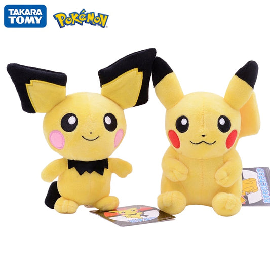 20cm Tomy Pokemon Pet Figures Pikachu Pichu Cartoon Plush Toy Pokémon Plush Keychain Kawaii Pendant Toys Kids Xmas Gift